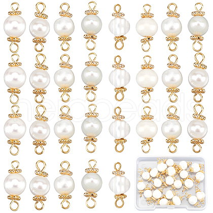 30Pcs Natural Cultured Freshwater Pearl Connector Charms PALLOY-SC00002-1