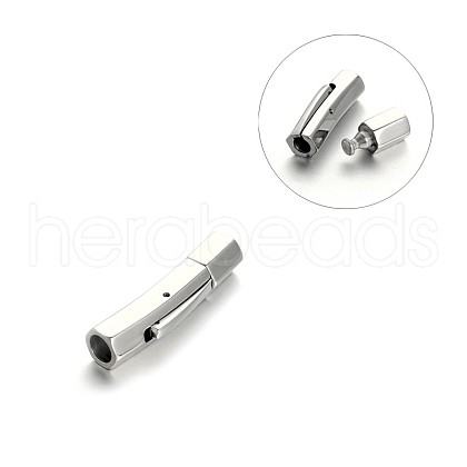 Tarnish Resistant Column 304 Stainless Steel Bayonet Clasps STAS-M198-15-1