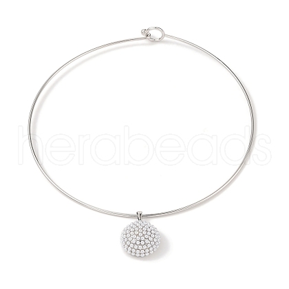 Brass with ABS Imitation Pearl Charm Necklace BJEW-Q350-05D-P-1