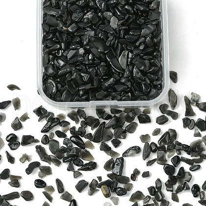 50G Natural Obsidian Chip Beads G-YW0001-59-1