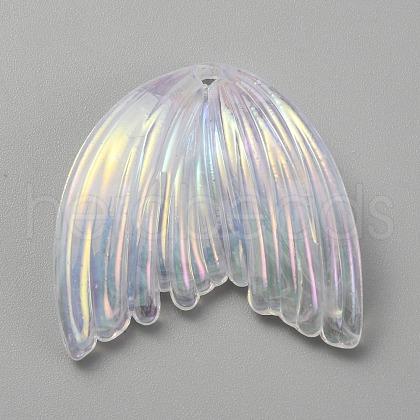 Grandient Color Transparent Resin Pendants RESI-WH0026-74C-1