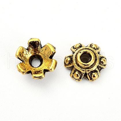 Tibetan Style Bead Caps X-TIBEB-E016-AG-1