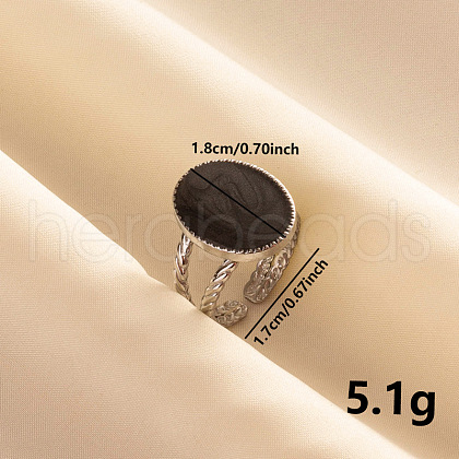 Elegant 304 Stainless Steel Enamel Cuff Ring RV3752-1-1
