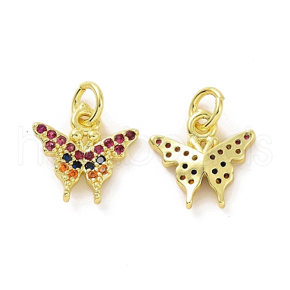 Brass Micro Pave Colorful Cubic Zirconia Charms KK-E068-VF093-1