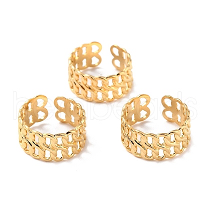 Ion Plating(IP) 304 Stainless Steel Finger Rings RJEW-L102-38G-1
