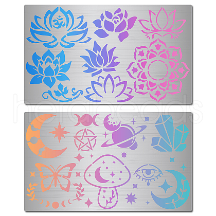 2Pcs 2 Styles Stainless Steel Cutting Dies Stencils DIY-WH0378-001-1