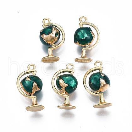 Rack Plating Alloy Enamel Pendants ENAM-N055-060-1