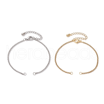2Pcs 2 Colors 304 Stainless Steel Slider Bracelet Makings AJEW-JB01279-1