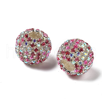 Sparkle Glass Rhinestone Round Beads OACR-S048-01D-1