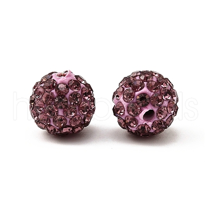 Polymer Clay Rhinestone Beads X-RB-C1438-10mm-A10-1