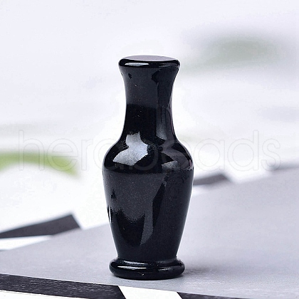 Natural Obsidian Carved Healing Vase Figurines PW-WG21325-08-1