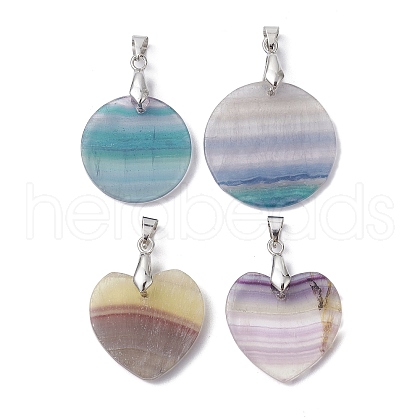 Natural Fluorite Pendants PALLOY-JF02276-1