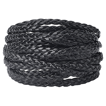 Flat PU Leather Braided Cord OCOR-WH0086-87B-02-1