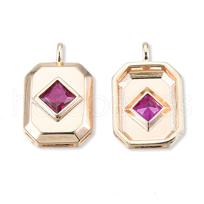 Brass Pave Cubic Zirconia Pendants KK-N232-467C-1