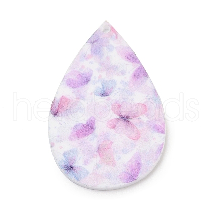 Printed Opaque Acrylic Pendants FIND-K017-16F-1
