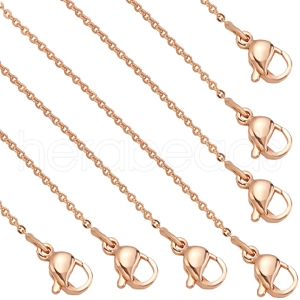 Beebeecraft 10Pcs Brass Cable Chain Necklaces Set MAK-BBC0001-12B-1