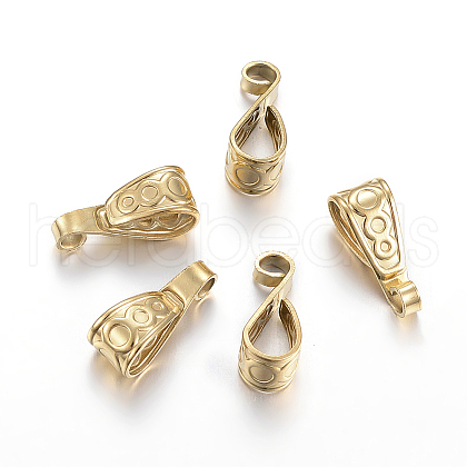 Ion Plating(IP) 304 Stainless Steel Pendant Pinch Bails X-STAS-H445-01G-1