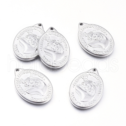 Non-Tarnish 304 Stainless Steel Pendants STAS-F240-07P-B-1