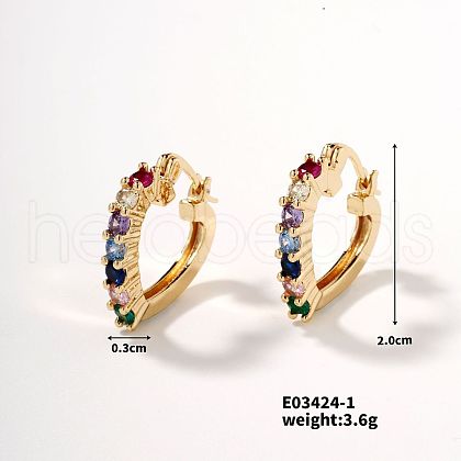 Heart-shaped Diamond Inlaid Hoop Earrings XW0736-3-1