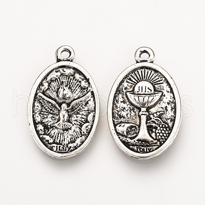 Tibetan Style Alloy Pendants TIBE-Q078-06AS-RS-1
