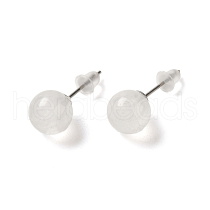 Natural Quartz Crystal Stud Earrings X-G-B075-02P-03-1