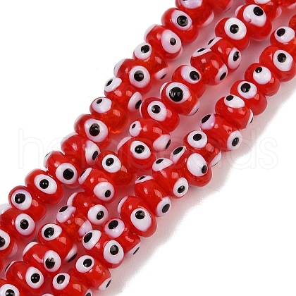 Handmade Evil Eye Lampwork Beads Strands LAMP-A007-02A-05-1