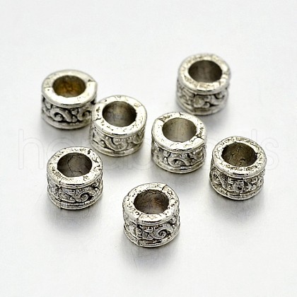 Tibetan Style Alloy Column Spacer Beads PALLOY-E381-07AS-NR-1