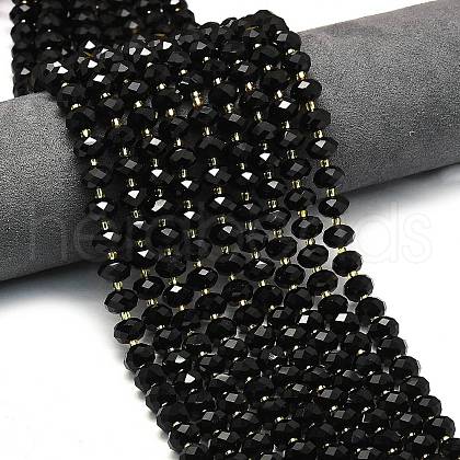 Natural Black Onyx Beads Strands G-P573-A18-01-1