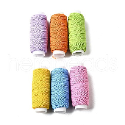 6Pcs 6 Colors Round Polyester Ultra-Thin Elastic Thread for Sewing Machines EW-K001-01E-0.5mm-1