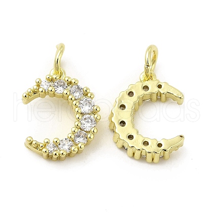 Brass Micro Pave Cubic Zirconia Charms KK-E068-VB413-1