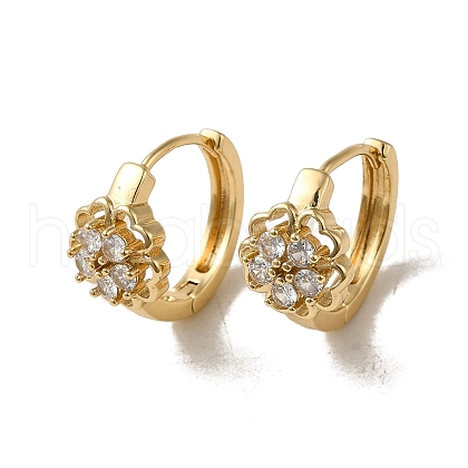 KC Gold Plated Brass Micro Pave Cubic Zirconia Hoop Earring EJEW-L271-11KCG-04-1