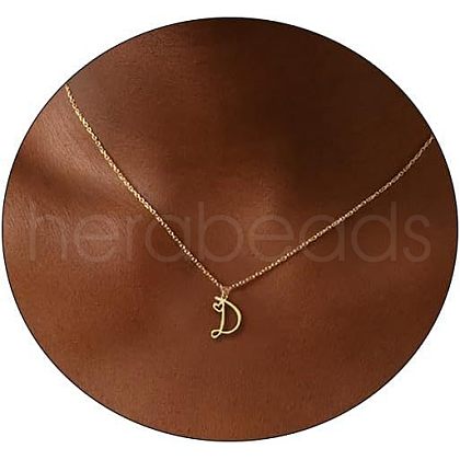 Fashionable Brass Letter Heart Pendant Necklaces for Women FS-WGD0E1D-04-1