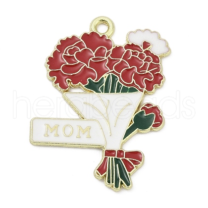 Mother's Day Alloy Enamel Pendants PALLOY-V001-02A-1