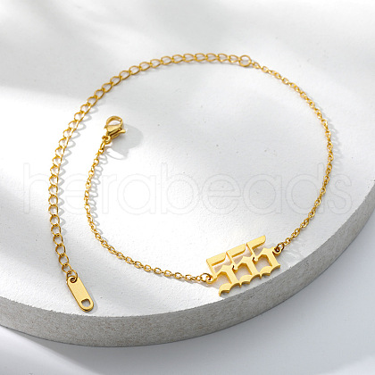 201 Stainless Steel Figure Link Chain Anklets for Women FS-WG978BB-04-1