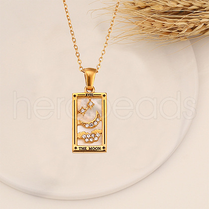 Stainless Steel Enamel Tarot Pendant Necklaces FS-WG91854-06-1