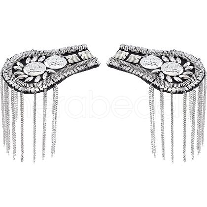 SUPERFINDINGS 2Pcs Fashionable Alloy Tassel Epaulettes DIY-FH0004-65-1