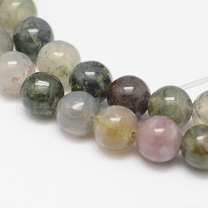 Natural Moss Agate Beads Strands X-G-F342-01-6mm-1