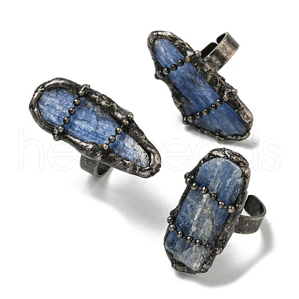 Natural Kyanite Adjustable Rings RJEW-K269-03AS-1