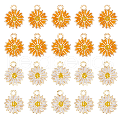 HOBBIESAY 60Pcs 2 Colors Alloy Enamel Pendants ENAM-HY0003-06-1