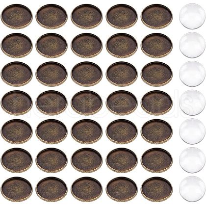 HOBBIESAY 50Pcs Tibetan Style Brass Plain Edge Bezel Cups KK-HY0001-22-1
