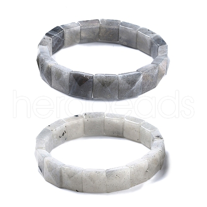 Natural Labradorite Beads Stretch Bracelets for Women Men BJEW-C097-06Y-1