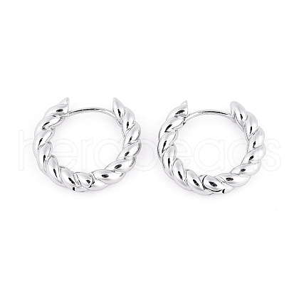 Twist Rings Brass Hoop Earrings for Women EJEW-B056-15P-1