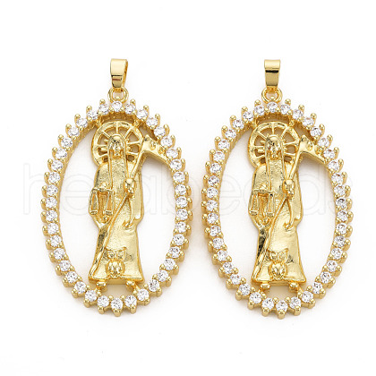 Brass Micro Pave Cubic Zirconia Pendants KK-Q252-079-NF-1