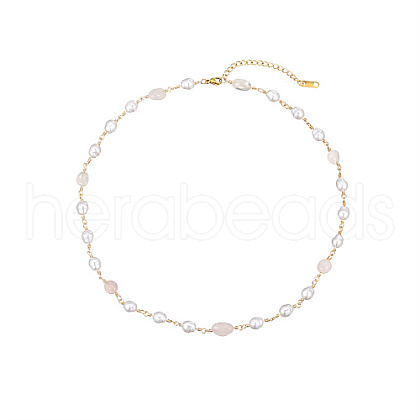 Stainless Steel Link Chain Necklaces for Women CU9392-2-1-1