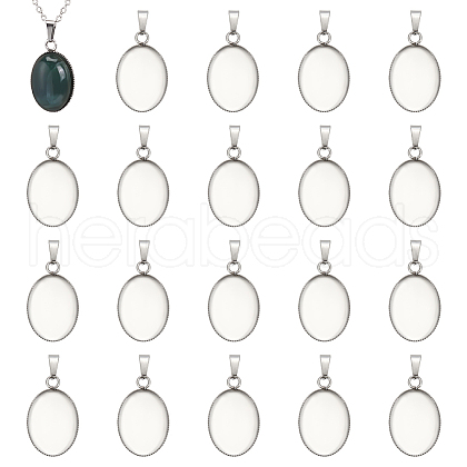 Unicraftale 304 Stainless Steel Pendant Cabochon Settings STAS-UN0007-38P-1