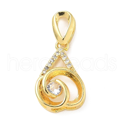 Brass Micro Pave Cubic Zirconia Pendants KK-D357-25G-1