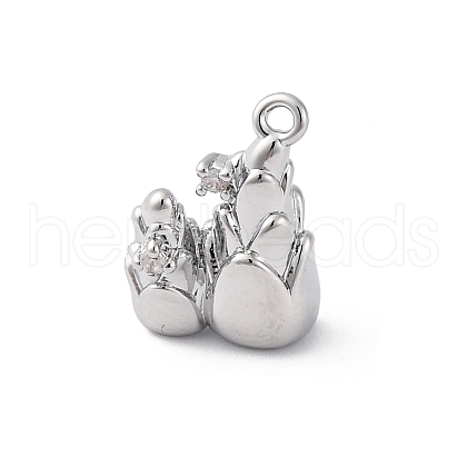 Brass Rhinestone Crystal Pendants KK-E793-07P-1