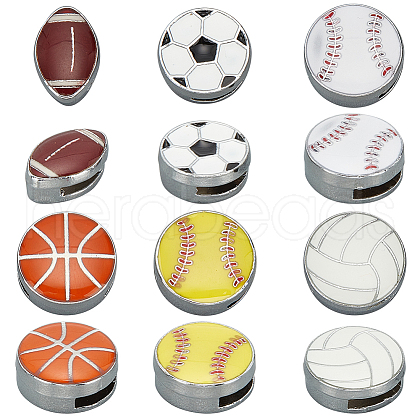 SUNNYCLUE 36Pcs 6 Styles Alloy Enamel Slide Charms FIND-SC0010-53-1