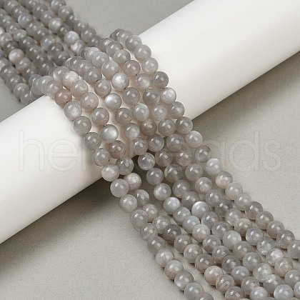Natural Grey Moonstone Beads Strands G-G206-A01-6mm-1