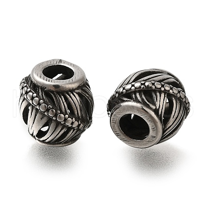 304 Stainless Steel European Beads STAS-D191-08I-AS-1